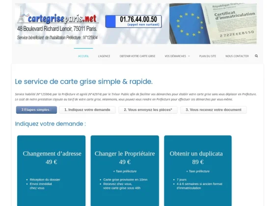 Vos formalités carte grise
