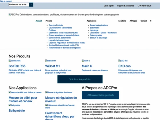 Spécialistes des mesures de vitesses et débits par technologie Doppler dans l’eau