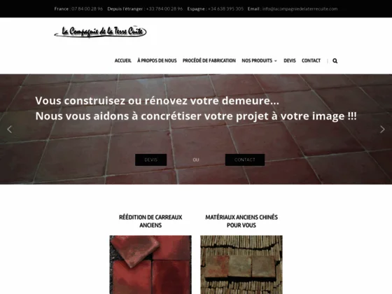 Carreaux en terre cuite (tomettes) faits à la main