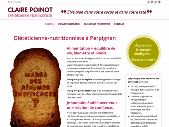 Diététicienne nutritionniste à Perpignan 66 - Claire Poinot