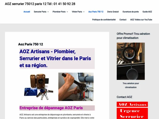 AOZ Artisans - Entreprise de dépannage en plomberie sur Paris