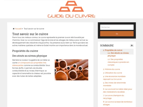 Tout savoir sur le cuivre