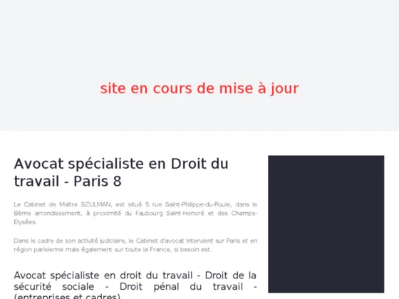 Avocat, droit du travail, Paris - Me Szulman