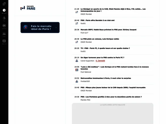 News en direct du PSG Football Club