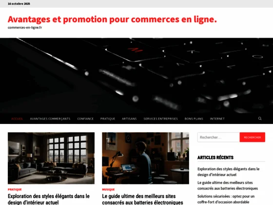 Avantages et promotion pour commerces en ligne.