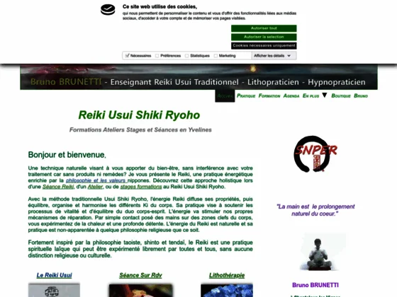 La pratique et l'enseignement du Reiki Usui en Yvelines, par Bruno Brunetti, praticien enseignant de