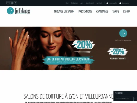 coiffeur lyon à l'institut de beauté confidences le salon