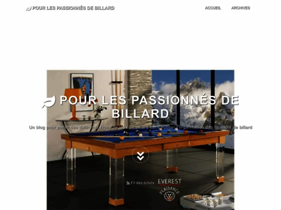 Un blog de matériel de billard