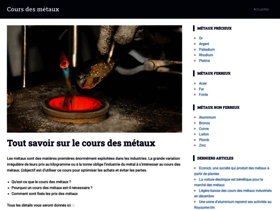 coursdesmetaux.net