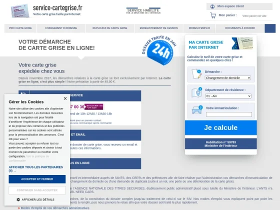 service-cartegrise.fr carte grise en ligne