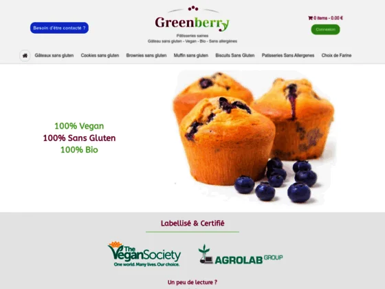 Boutique en ligne : gâteau sans gluten