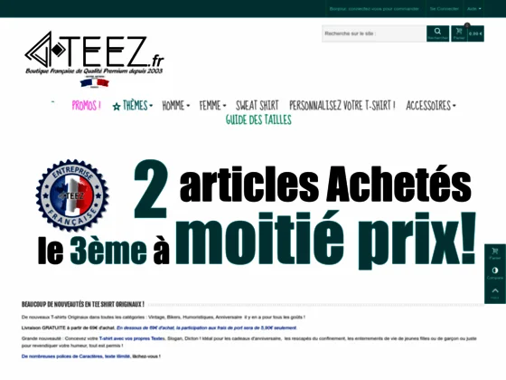 Boutique de vente en ligne de tee-shirts fun 