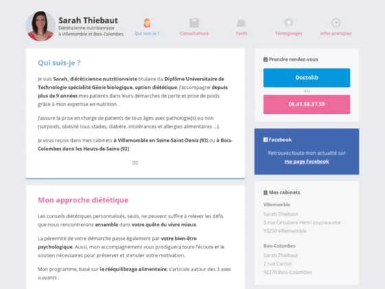 Sarah, diététicienne nutritionniste à Bondy 93 / Asnières-sur-Seine 92