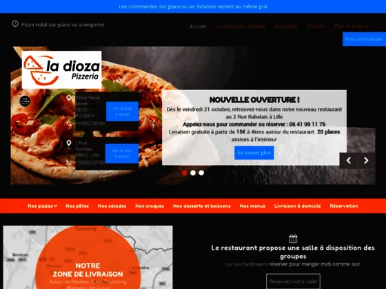  La Dioza, pizzeria et livraison pizzas sur Roubaix 