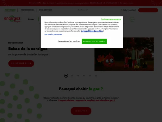 Antargaz - gaz en bouteille, citerne, en réseau...