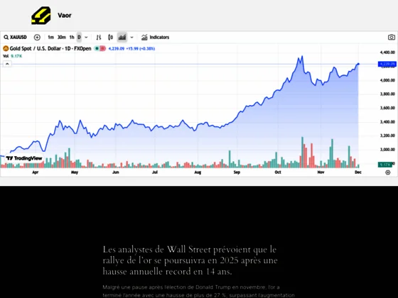Vaor - Le portail de l'or d'investissement