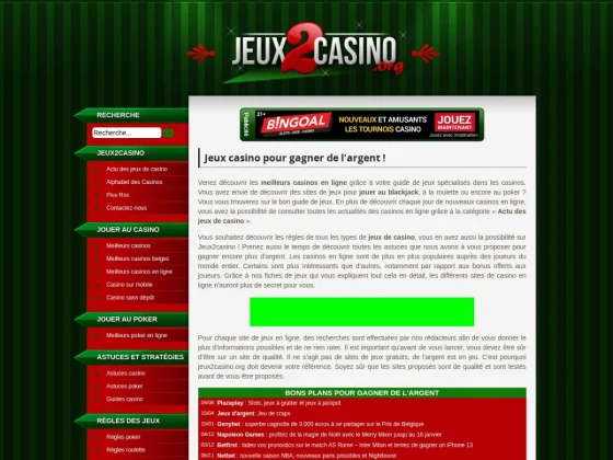 Jeux casino