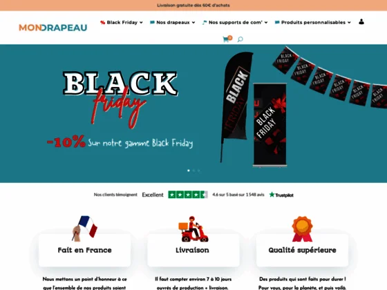 mon-drapeau.com, Boutique de supports publicitaires en tissu