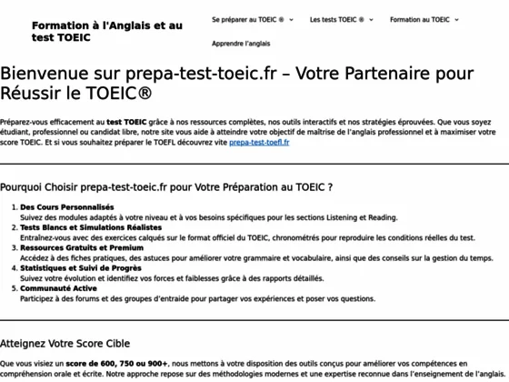 Préparation au test TOEIC