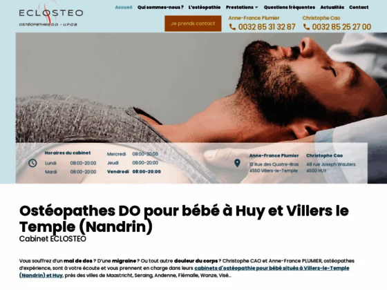 Consultation ostéopathe Huy