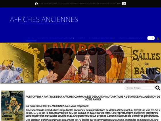 Boutique d'affiches anciennes pour la décoration intérieure