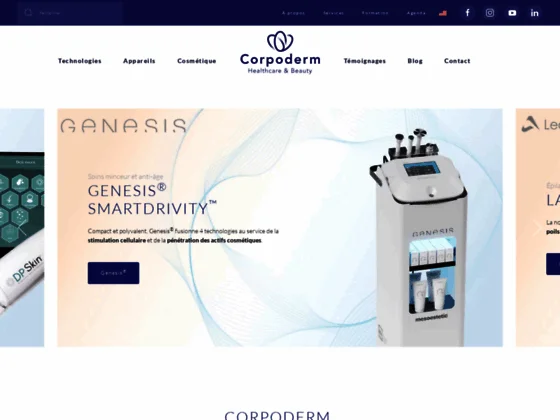 Corpoderm pour du matériel professionnel esthétique