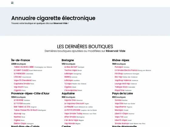 Annuaire des boutiques ecigarette de France