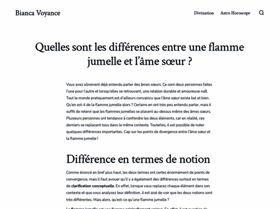 Bianca Chic Voyance - La voyance sincère et sans attente