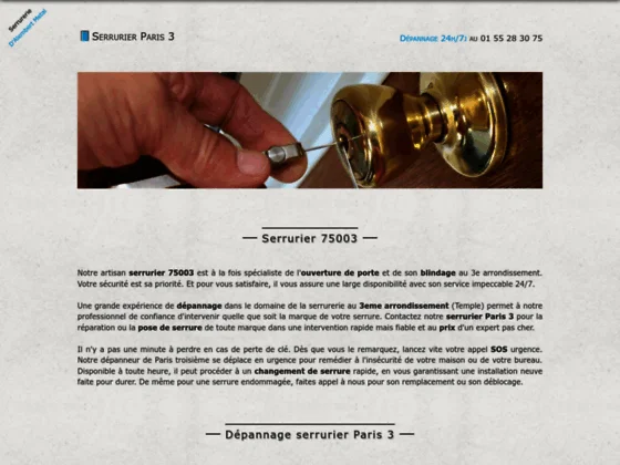 serrurier Paris 3eme