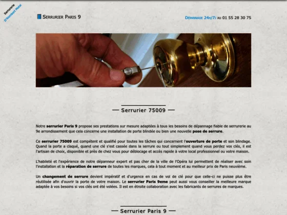 serrurier Paris 9eme