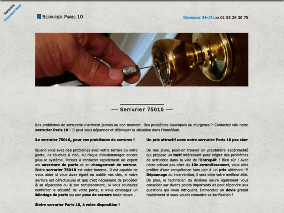 serrurier Paris 10eme