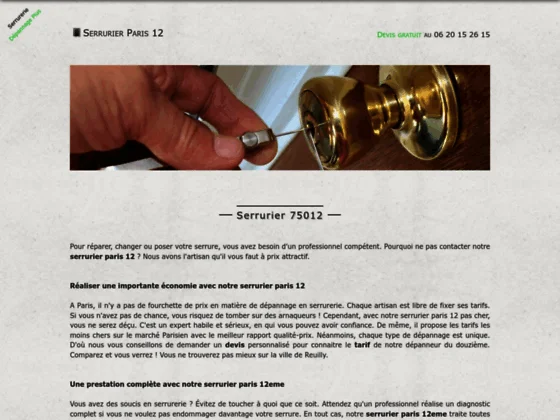 serrurier Paris 12eme