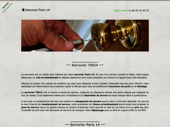 serrurier Paris 14eme