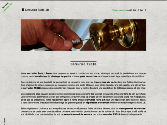 serrurier Paris 18eme