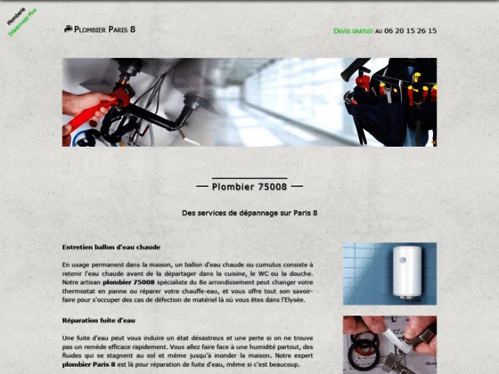 plombier Paris 8eme