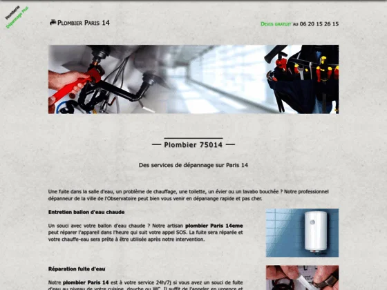 plombier Paris 14eme