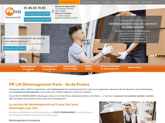 Déménageur de bureaux à Paris - PRlift