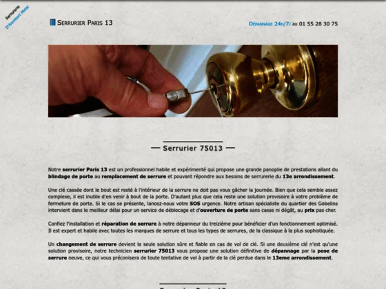 serrurier Paris 13eme