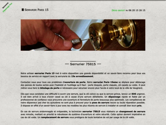 serrurier Paris 15eme