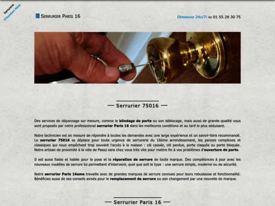 serrurier Paris 16eme