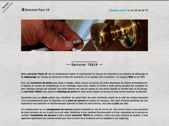 serrurier Paris 19eme