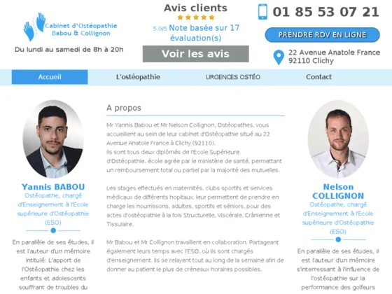 Ostéopathe pour adulte à Clichy