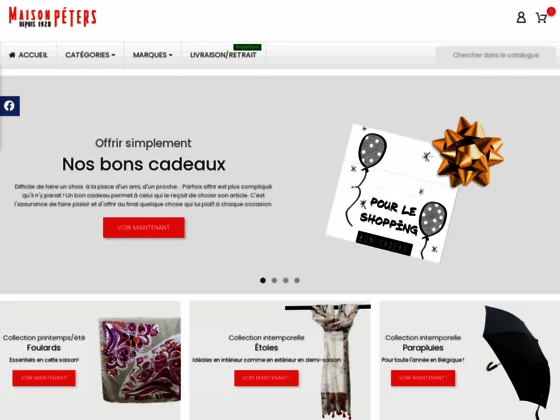 Maison Péters, boutique d'accessoires à Liège (foulards, écharpes, etc.)