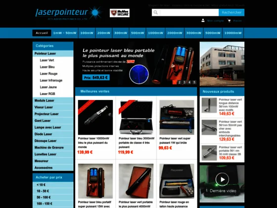 Acheter des pointeurs laser