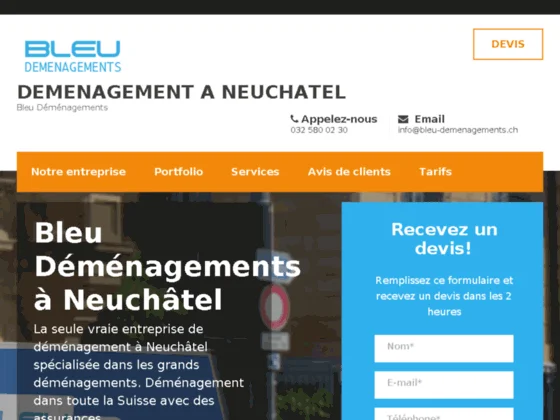 Bleu Déménagements Neuchâtel: Entreprise de déménagement