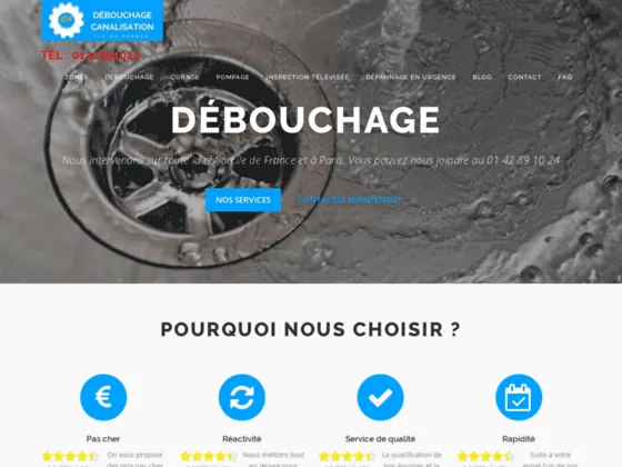 Débouchage canalisation paris