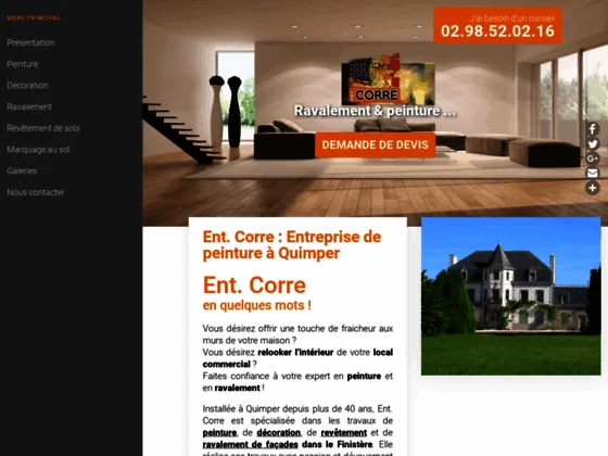 Ent. Corre : revêtement de sols, pose parquet, moquette à Quimper