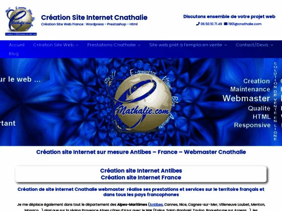 Cnathalie.com réalisation et création de site web pour tous Antibes Nice