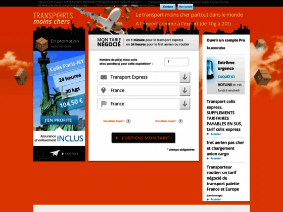 Envoi de colis international - Transportsmoinschers.com