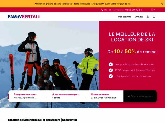 Snowrental location de skis et snowboards à prix discount